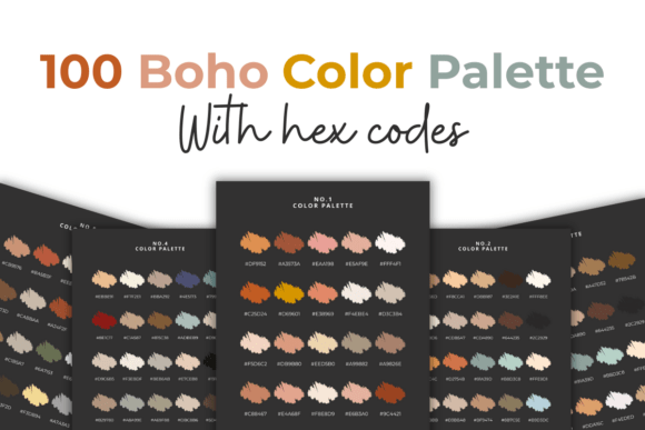100 Boho Color Palette with Hex Codes for Earthy Branding