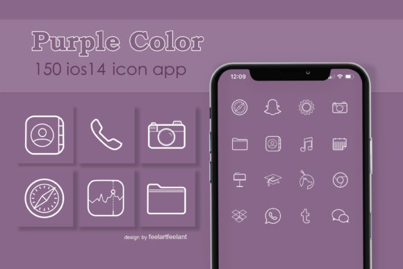 150 Icons App Purple Color (Color Block): Elevate Your Digital Aesthetic