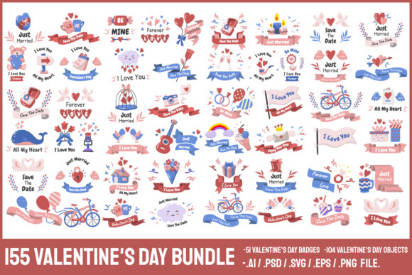 155 Valentine's Day Bundle Color Style: A Designer's Toolkit
