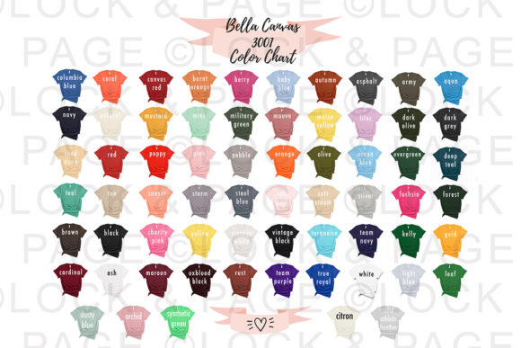 Bella Canvas 3001 Solids Color Chart: Your T-Shirt Design Blueprint