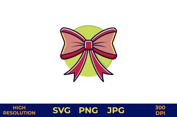 Bow with Solid Color Outline: A Modern Vector Design Element