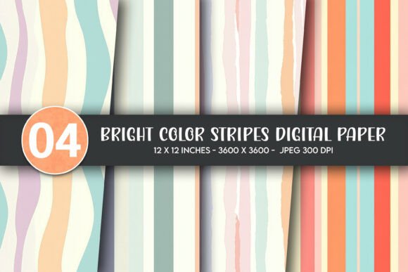 Bright Color Stripes Digital Paper: A Modern Design Asset