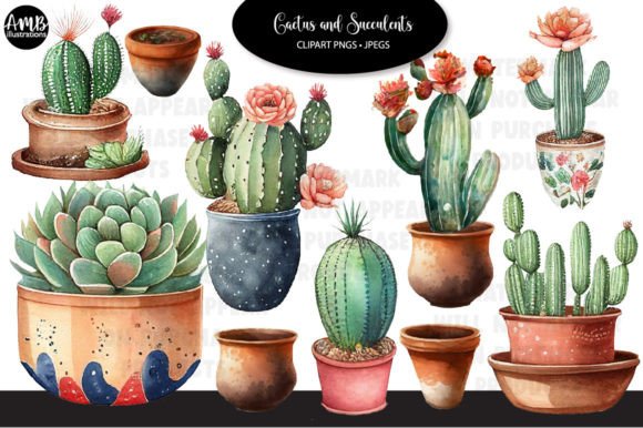 Bringing Nature Indoors: The Cactus and Succulents Watercolour Clipart Collection