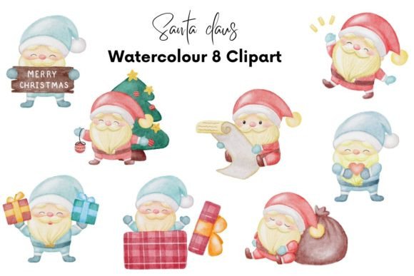 Christmas Watercolour Clipart: A Rustic Festive Design Asset