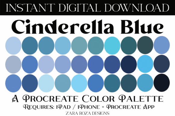 Cinderella Blue Procreate Color Palette: A Dreamy Digital Art Resource