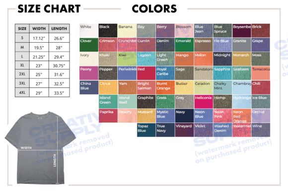 Color Chart Comfort Colors 1717 Sizes: Your Essential Guide
