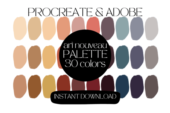 Elevate Your Art with the Art Nouveau Procreate Adobe Color Palette