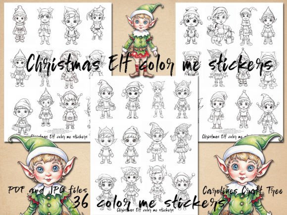 Elf Color Me Stickers: A Digital Kit for Holiday Creativity