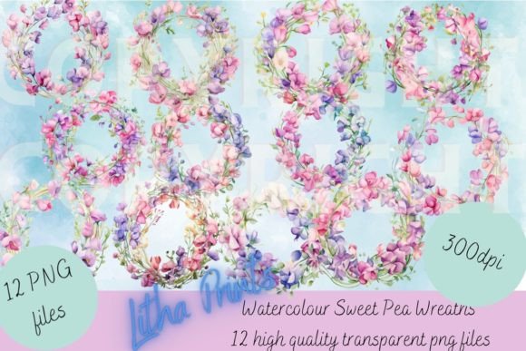 Embracing the Delicate Charm of Watercolour Sweet Pea Wreaths