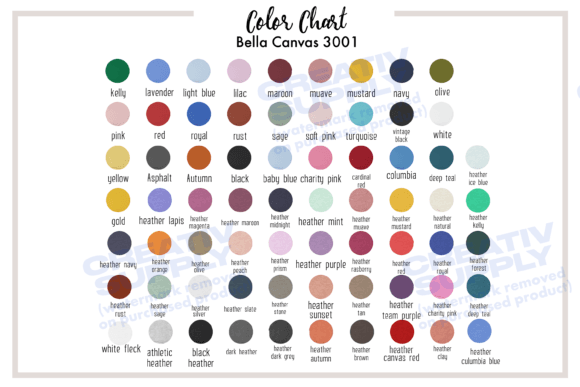 Mastering the Bella Canvas 3001 Color Chart for Your Store