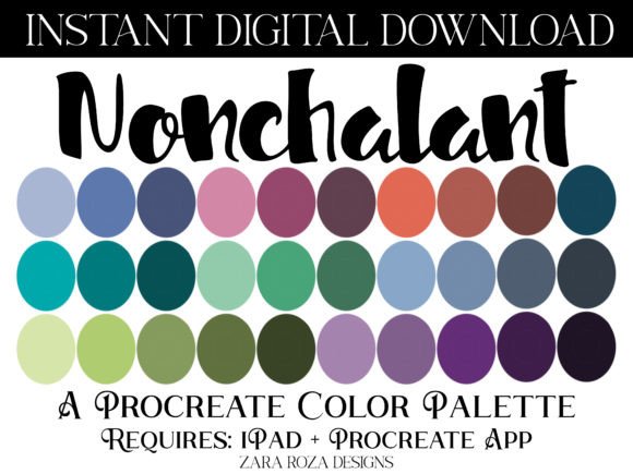 Nonchalant Procreate Color Palette: A Boho Rainbow for Digital Artists