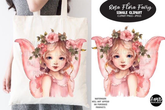 Rosa: A Single Fairy Watercolour Clipart for Enchanting Designs