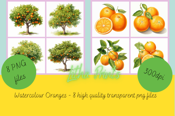 Watercolour Oranges: A Fresh Burst of Digital Citrus